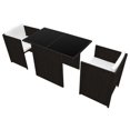 thumbnail image 3 of vidaXL Ensemble Bistro 3 Pcs avec Coussins en Rotin Poly Brun, 3 of 5