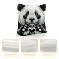 thumbnail image 4 of Orinice Love Heart Panda Graphic Decorative Pillow Cover for Home Couch Living Room Bed Sofa 18x18in, 4 of 5