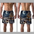 thumbnail image 3 of luoweisi Men's Beach Shorts Quick Dry Swim Trunks with Mesh Lining Christmas Night 2XL, 3 of 5