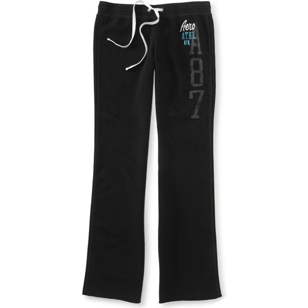 Aeropostale Womens Classic Comfy Fit Casual Sweatpants, Negro, X-Large Aeropostale Pantalones deportivos