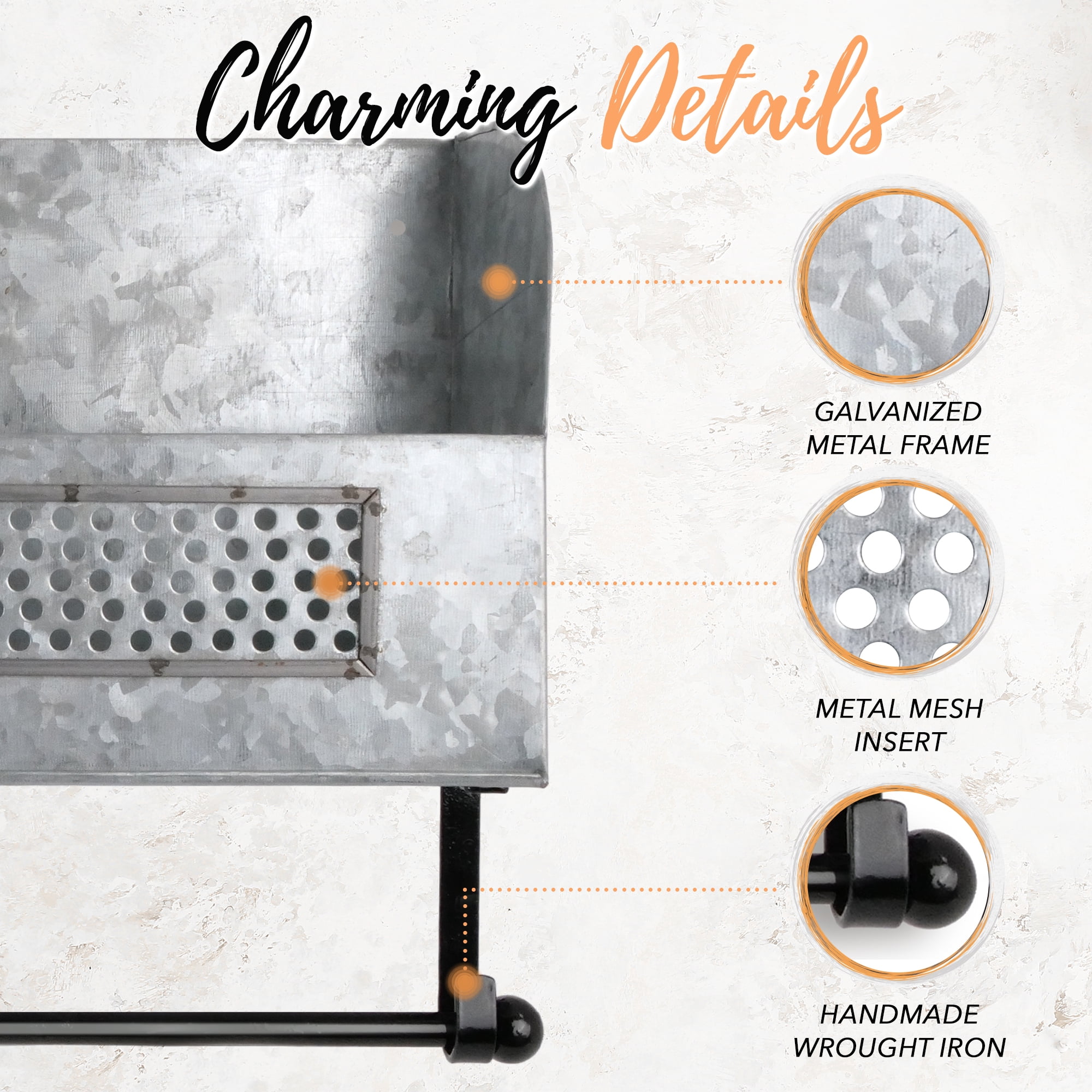 Autumn Alley Wall Mounted Farmhouse Galvanized Paper Towel Holder – Rustic Kitchen Decor