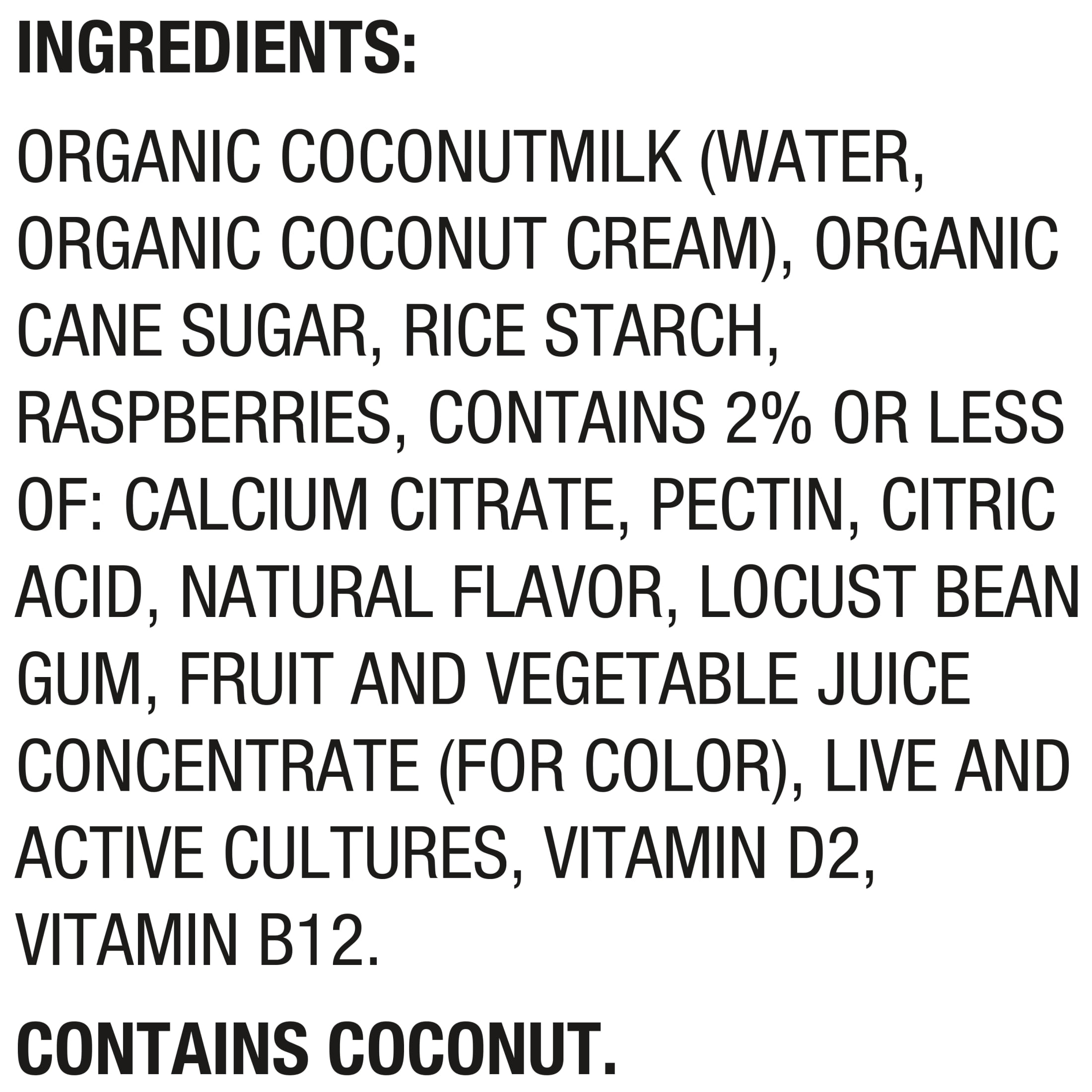 So Delicious Vegan, Dairy Free Raspberry Coconut Yogurt Alternative, 5.3 oz Container