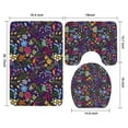thumbnail image 3 of Pioneer Flower Floral Print Pattern Bathroom Rugs Sets 3 Piece,Toilet Cover Set,Absorbent Non Slip Bathroom Mats Sets with U-Shaped Contour Rug Toilet Rug Set, 3 of 5