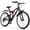 Black, variant on QARSWA 24 inch Mountain Bike, 21 Speed Full Suspension Bicycle with Dual Fenders for Teens and Adults, Grey