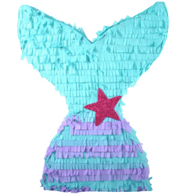 Glittery Mermaid Tail Party Pinata, Purple & Teal Party Decoration, 15.5 in x 19.75 in