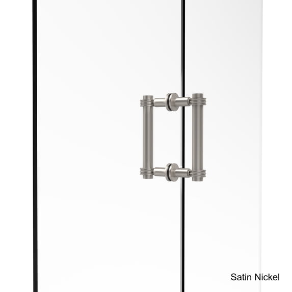 Allied Brass Contemporary 6-inch Back-to-back Shower Door Pull with Dotted Accent Satin Nickel