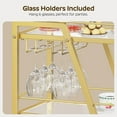 thumbnail image 6 of Bar Cart, 3-Tier Bar Cart for The Home, Home Bar Serving Cart with Glass Holders, Beverage Cart for Kitchen, Dining, Party Room, Gold, 6 of 17