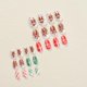 thumbnail image 4 of Uñas navideñas Uñas postizas de almendra medianas 24 piezas Diseño de uñas acrílicas con copos de nieve de Navidad para invierno Uñas postizas navideñas con pegamento para mujeres Niñas Manicura Decor, 4 of 5