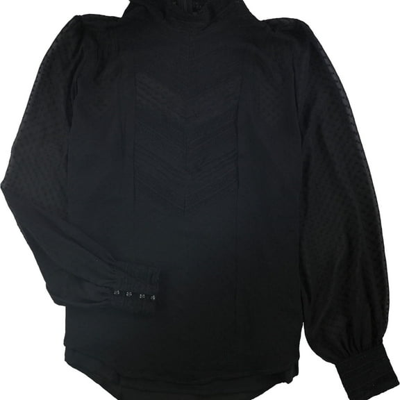 Alfani Womens Shakeita Long Sleeve Tunic Blouse, Black, 16