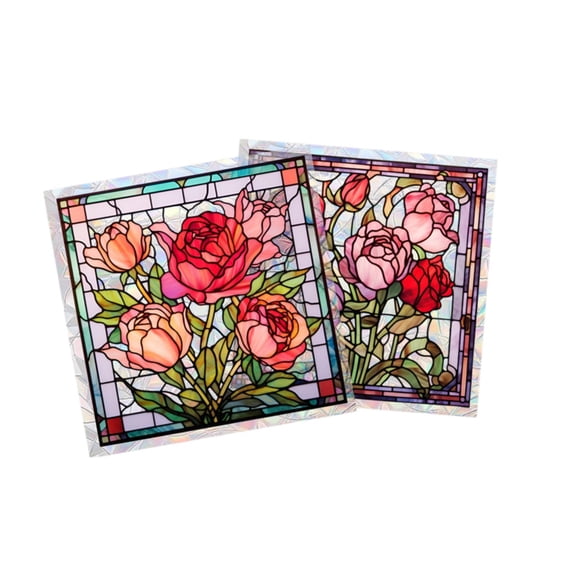 serony Stylish Static Cling Window Sticker Rose Film For Kitchen Window Decoration XC7020 Easy To Maintain And Reapply Mirrors
