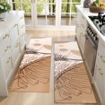 thumbnail image 4 of Kitchen Rugs Sets Of 2,Brown Boho Plant Pattern Anti Fatigue Kitchen Mat Rugs Non Slip Washable,Decorative Kitchen Floor Mats for Kitchen,Sink,Laundry,17"X47", 4 of 5