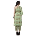 thumbnail image 4 of Moomaya Womens Printed One Shoulder Double Bell Sleeve Kurti Pant Set Ethnic Clothing Sets For Women, 4 of 7