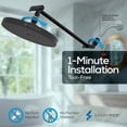 thumbnail image 3 of SparkPod Rain Shower Head with Adjustable Extension Arm 16" - High Pressure, Easy Install (8" inch Shower head, Black Matte), 3 of 8