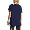 thumbnail image 2 of Hat and Beyond Active Womens Baseball Short Sleeve Full Button Down Jersey, 2 of 5