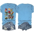 thumbnail image 4 of Aloohaidyvio Graphic T Shirts for Women,2024 Women's Summer Boho Floral T Shirt Cute Vintage Graphic Loose Tees Spring Crew Neck Short Sleeve Casual Tops, 4 of 4