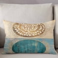 thumbnail image 3 of Teal Beige Abstract Art Throw Pillow Cover 20 x 26 Inch Decorative Pillow Cover Vintage Circle Retro Art Lumbar Pillowcase Seasonal Rectangle Cushion Case for Couch Sofa Bed Living Room, 3 of 7