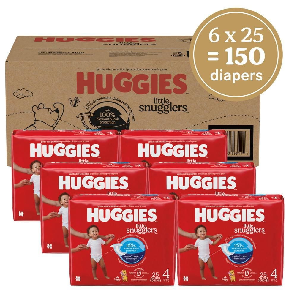 HUGGIES Little Snugglers Baby Diapers, Econo Pack, Size 1-6, Count 108-198, Size 1-6 | 108-150 Count