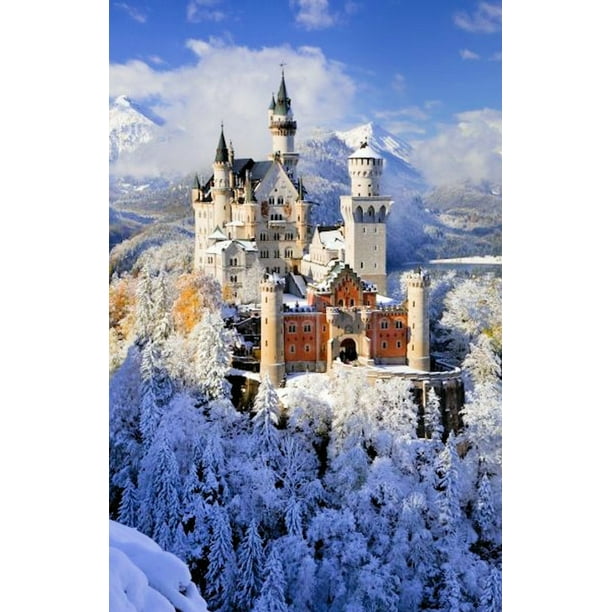 Piatnik Neuschwanstein Castle In The Snow 1000 Piece Austrian Jigsaw Puzzle Walmart Com Walmart Com