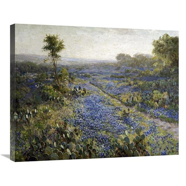 30 In Field Of Texas Bluebonnets Prickly Pear Cacti Art Print Julian Onderdonk Walmart Com Walmart Com