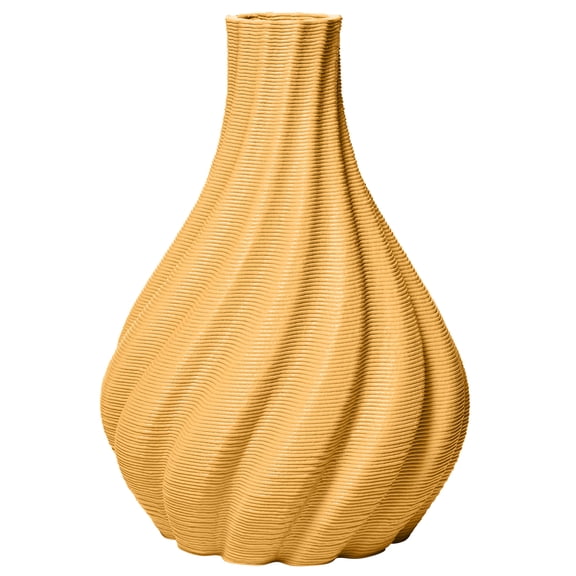 Temi Coker for Walmart 3D Printed Decorative Vase, 12.5", Golden Cream