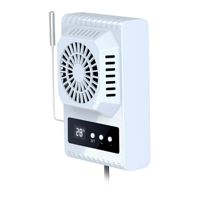BELOVING Reptile Ventilation Fan with Thermometer Digital Display for Reptile Habitat White