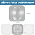 thumbnail image 2 of 4 Piezas Tapa de Coladera para Regadera, Tapones con Ventosa para el Desagüe de la Ducha, Rejilla para Coladera, para Bañera Cocina Baño Balcón Lavadero Lavabos Patio, Gris y Blanco, 2 of 4