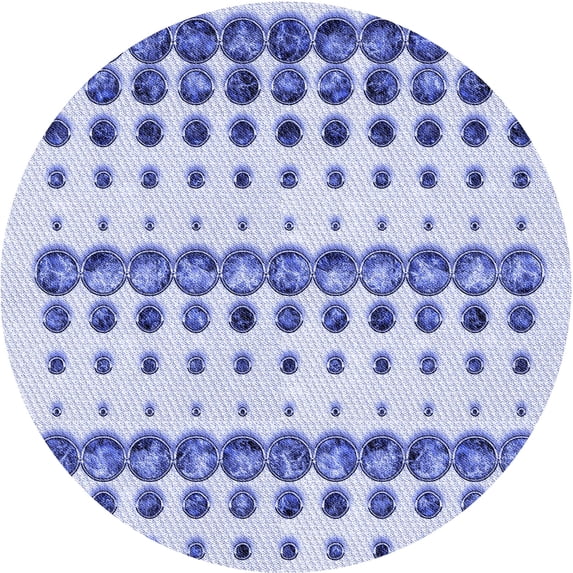 Ahgly Company Machine Washable Indoor Round Transitional Heavenly Blue Area Rugs, 7' Round