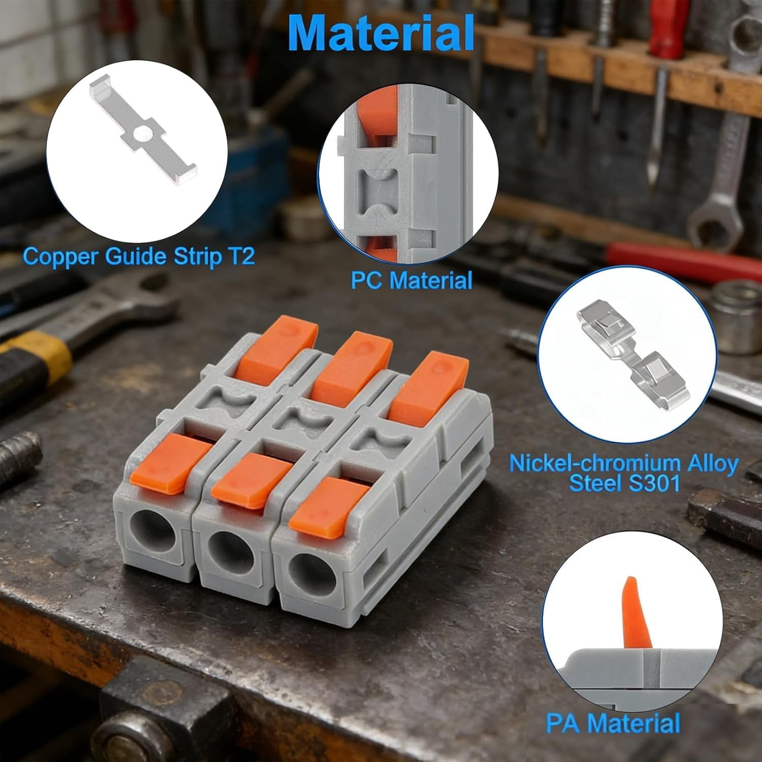 Universal Quick Lever Electrical Wire Connectors,28-12 Awg Mini Quick Connectors Push-in,1 in 1 Out Electrical Wire Butt Splice Inline Terminals,Household Electrical Connectors Flame Retardant (#C)