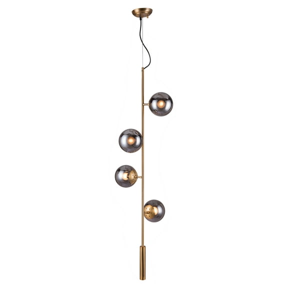 Gold Berry and Smoked Glass Ceiling Lamp