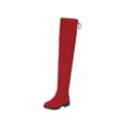 thumbnail image 5 of Women's Over The Knee Thigh High Chunky Heel Boots Suede Long Stretch Sexy Fall Boots Side Zipper Knee Boots, 5 of 5
