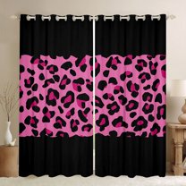 jejeloiu Abstract Cheetah Print Blackout Curtains Set of 2 (52x84 Each),Abstract Geometric Lines Window Curtains,Pink Black Curtains and Drapes For Teens,Super Cozy Room Decor