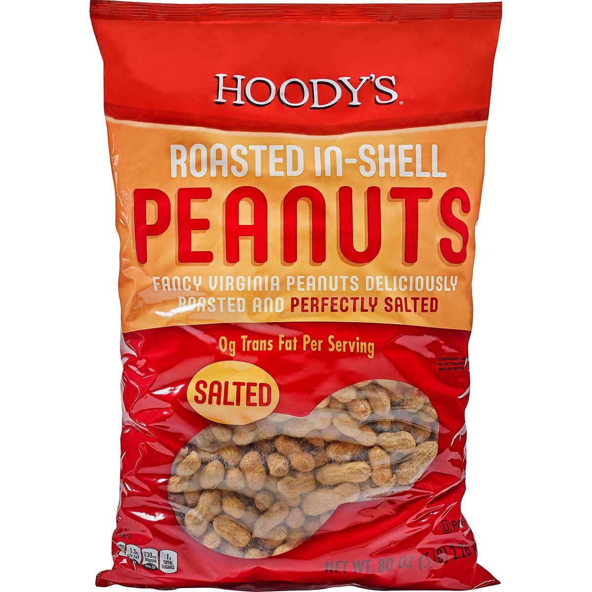 Hoody's Salted & Roasted In-Shell Peanut, 80 Oz