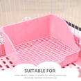 thumbnail image 3 of WRITWAA 1Set Bunny Litter Pan Plastic Pink Filtering Base Rabbit Training Potty, 3 of 8