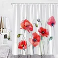 thumbnail image 3 of Art Flower Shower Curtains Watercolor Yellow Red Blue Poppy Floral Plant rs Fabric Bathroom Curtain Bath Accessies Set, 3 of 6