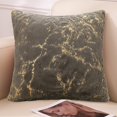 thumbnail image 4 of PEONAVET Velvet Decorative Throw Pillow Covers, 18×18 Soft Solid Square Cushion Case, Marble Pattern Pillow Case for Couch Sofa Bed Home Decoration（Gray）, 4 of 6