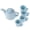 blue, variant on 5Pcs/set 1:12 Dollhouse miniature modern porcelain tea cup set