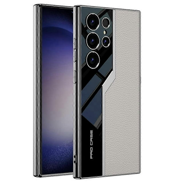 GKK For Samsung Galaxy S24 Ultra Case TPU PC PU Phone Back Cover Electroplating - Starlight