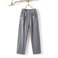 thumbnail image 6 of Tqcoqu Womens Linen Palazzo Pants Summer Wide Leg High Waisted Drawstring Casual High Waist Lounge Pant with Pockets,Gray,Women's S-XXL, 6 of 7