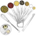 thumbnail image 1 of Cucharas medidoras 9 piezas, acero inoxidable que miden buenas herramientas de cocina, 1 of 5
