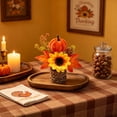 thumbnail image 7 of Racsoh Artificial Maple Leaf Pumpkin Potted Plants, Mini Fall Faux Sunflower Greenery Ornament, Realistic Thanksgiving Decoration, for Desktop Office Decor (A), 7 of 7