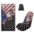 thumbnail image 6 of XYZCANDO Vintage American Flag Butterfly Pattern Sweatproof Car Seat Towel Cover, Stain Resistant Sweat-Absorbent Washable Seat Cover for Trucks Van, 6 of 10