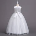 thumbnail image 5 of JUMEYU Girls Lace Embroidery Long Dress Sleeveless Flower Party Performance Evening Gown Dresses 7T 8T (White,7-8 Years), 5 of 7