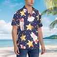 thumbnail image 5 of Good Night Rabbit And Star Hawaiian Shirts For Men, Summer Short-Sleeve Relaxed-Fit Button-Down Shirts Large, 5 of 9