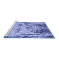 thumbnail image 2 of Ahgly Company Machine Washable Indoor Square Abstract Blue Modern Area Rugs, 7' Square, 2 of 4