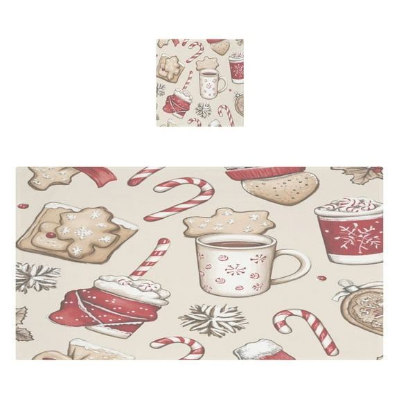 Holiday Themed Treats 2 Piece Cotton Bath and Face Towel Set Soft and Absorbent, for Beach Pool Bathroom