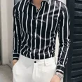 thumbnail image 4 of Camisas de hombre de manga larga de negocios a rayas camisa de hombre de alta calidad de lujo original con mangas estilo coreano venta Slim Fit Social, 4 of 5