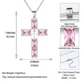 thumbnail image 6 of Jewmon 925 Sterling Silver Cross Necklace October Birthstone Necklace for Women Mens Cross Pendant Birthstone Jewelry Christmas Day Gift for Mom Wife Girlfriend, 6 of 9
