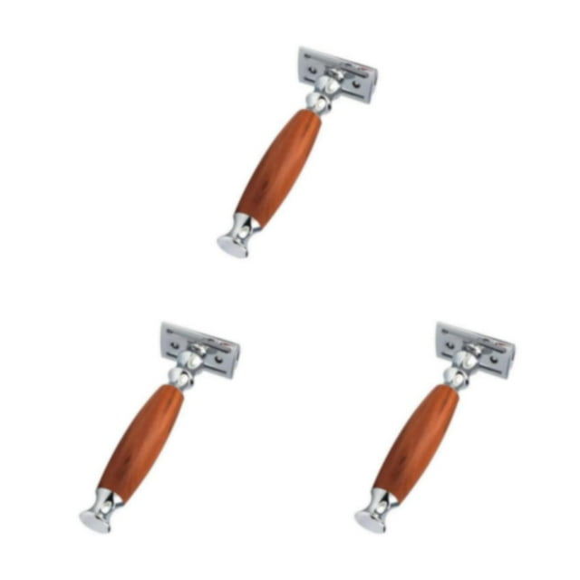 Wweixi Style Rétro Rasage pour Hommes Classique Double Tranchant Sécurité Vintage Brun Foncé 12.5x4.3x2.5cm 3Ensemble
