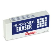Pentel Hi-Polymer Pencil & Pen Eraser, Block, White