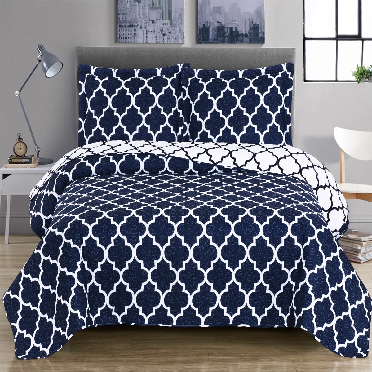 Details about   Comfort Spaces Mona 3 Piece Quilt Coverlet Bedspread Ultra Soft 100% Cotton Pais 